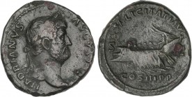 ROMAN COINS: ROMAN EMPIRE
Empire
As. Acuñada el 132-134 d.C. ADRIANO. Anv.: HADRIANVS AVGVSTVS. Busto laureado a derecha. Rev.: FELICITATI AVG. COS....