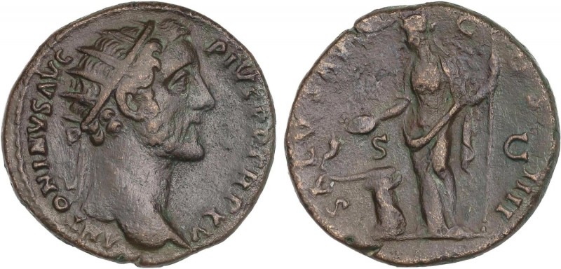 ROMAN COINS: ROMAN EMPIRE
Empire
Dupondio. Acuñada el 140-144 d.C. ANTONINO PÍ...