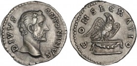 ROMAN COINS: ROMAN EMPIRE
Empire
Denario. Acuñada el 161-180 d.C. ANTONINO PÍO. Anv.: DIVVS ANTONINVS Cabeza descubierta a derecha. Rev.: CONSECRATI...