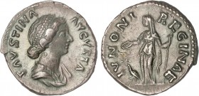 ROMAN COINS: ROMAN EMPIRE
Empire
Denario. Acuñada el 161-175 d.C. FAUSTINA HIJA. Anv.: FAVSTINA AVGVSTA. Busto diademado a derecha. Rev.: IVNONI REG...