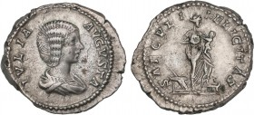 ROMAN COINS: ROMAN EMPIRE
Empire
Denario. Acuñada el 196-211 d.C. JULIA DOMNA. Anv.: IVLIA AVGVSTA. Busto a derecha. Rev.: SAECVLI FELICITAS. Isis e...