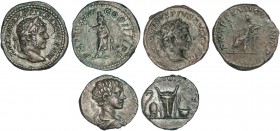 ROMAN COINS: ROMAN EMPIRE
Empire
Lote 3 monedas Denario. CARACALLA. AR. A EXAMINAR. C-242, 337 var., 587. MBC- a MBC.