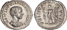 ROMAN COINS: ROMAN EMPIRE
Empire
Denario. Acuñada el 218 d.C. DIADUMENIANO. Anv.: M. OPEL. ANT. DIADVMENIAN. CAES. Busto a derecha. Rev.: PRINC. IVV...