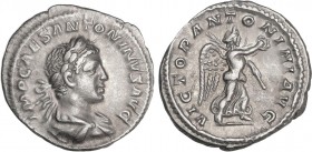 ROMAN COINS: ROMAN EMPIRE
Empire
Denario. Acuñada el 219 d.C. HELIOGÁBALO. Anv.: IMP. CAES. M. AVR. ANTONINVS AVG. Busto laureado a derecha. Rev.: V...