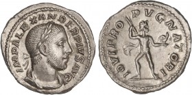 ROMAN COINS: ROMAN EMPIRE
Empire
Denario. Acuñada el 231-235 d.C. ALEJANDRO SEVERO. Anv.: IMP. ALEXANDER PIVS AVG. Busto laureado a derecha. Rev.: I...