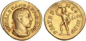 ROMAN COINS: ROMAN EMPIRE
Empire
Áureo. Acuñada el 233 d.C. ALEJANDRO SEVERO. Anv.: IMP. ALEXANDER PIVS AVG. Busto laureado y drapeado a derecha. Re...