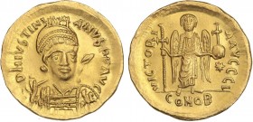 BYZANTINE COINS
Sólido. JUSTINIANO I (527-565 d.C.). CONSTANTINOPLA. Anv.: CONSTANTINOPLA. D. N. IVSTINIANVS PP. AVG. Busto de frente con lanza y esc...