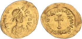 BYZANTINE COINS
Tremisis. MAURICIO TIBERIO (582-602 d.C). CONSTANTINOPLA. Anv.: D.N. TIBERI PP AVG. Busto con diadema de perlas, drapeado y con coraz...