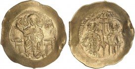 BYZANTINE COINS
Hyperpyron. JUAN II COMNENO (1118-1143 d.C.). SALÓNICA. Anv.: Cristo sentado en un trono dando la bendición, encima IC-XC. Rev.: Virg...
