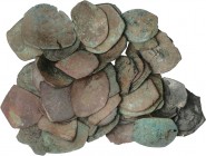 BYZANTINE COINS
Lote 48 Aspron Trachy. AE. Del siglo XII-XIII y de imitación búlgaras. A EXAMINAR. BC.