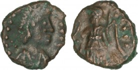 OSTROGOTH COINS
Nummo. VÁNDALOS. THRASAMUNDO (496-523 d.C.). CARTAGO. Anv.: Busto diademado y acorazado a derecha. Rev.: Victoria de pie a izquierda....