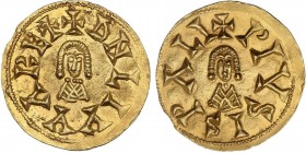 VISIGOTHIC COINS
Triente. LIUVA II (601-603 d.C.). ISPALI (Baética). Anv.: ¶DNLIVVARE. Rev.: ¶PIVSISPALI. 1,51 grs. AU. RARA. Miles-120b; VCC-135.1. ...
