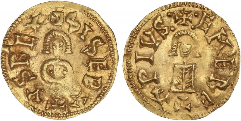 VISIGOTHIC COINS
Triente. SISEBUTO (612-621 d.C.). EMERITA (Lusitania). Anv.: ¶...