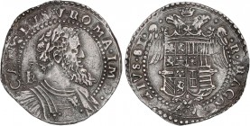 SPANISH MONARCHY: CHARLES I (V OF THE HOLY ROMAN EMPIRE)
Charles I (V of the Roman Holy Empire)
1/2 Ducado. S/F. NÁPOLES. Anv.: IBR, detrás del bust...