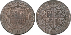 SPANISH MONARCHY: PHILIP II
Philip II
8 Reales. S/F. SEGOVIA. 26,96 grs. AE. Prueba en cobre realizada por la escuela de Grabadores. Probablemente a...
