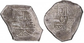 SPANISH MONARCHY: PHILIP III
Philip III
Lote 2 monedas 8 Reales. Fechas no visibles. MÉXICO. 26,62 y 26,96 grs. Tipo macuquino. Ensayadores no visib...