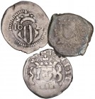 SPANISH MONARCHY: PHILIP IV
Philip IV
Lote 3 monedas Divuité. 1623, 1624 y 1649. VALENCIA. A EXAMINAR. AC-812, 813, 822. BC+ a MBC-.
