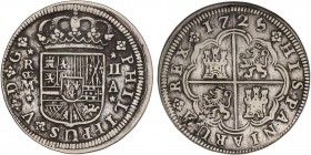 SPANISH MONARCHY: PHILIP V
Philip V
2 Reales. 1725/4. MADRID. A. 5,73 grs. AC-779. MBC+.