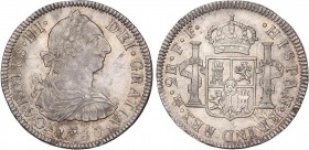 SPANISH MONARCHY: CHARLES III
Charles IIII
2 Reales. 1780. MÉXICO. F.F. 6,72 grs. Brillo original con ligera pátina irisada. AC-669. EBC.