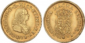 SPANISH MONARCHY: CHARLES III
Charles IIII
2 Escudos. 1771/0. POPAYÁN. N.J. 6,72 grs. Busto de Fernando VI. AC-1625. MBC+.