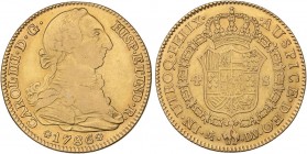 SPANISH MONARCHY: CHARLES III
Charles IIII
4 Escudos. 1786/2. MADRID. D.V./J.D. 13,29 grs. Corrección de fecha y ensayadores muy visible. AC no la c...
