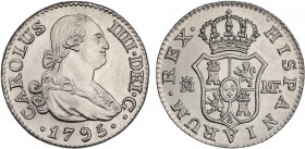 SPANISH MONARCHY: CHARLES IV
Charles IV
1/2 Real. 1795. MADRID. M.F. 1,57 grs. Brillo original. Muy bella. RARA EN ESTA CONSERVACIÓN. AC-255. SC.
