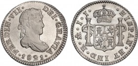 SPANISH MONARCHY: FERDINAND VII
Ferdinand VII
1/2 Real. 1821. MÉXICO. J.J. 1,71 grs. Ex-Heritage enero 2017 (Lote 37.622). Estuvo encapsulada por NG...
