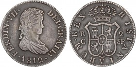 SPANISH MONARCHY: FERDINAND VII
Ferdinand VII
2 Reales. 1812. CATALUNYA. S.F. 5,49 grs. (Rayas). Pátina. AC-766. (MBC+).