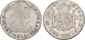 SPANISH MONARCHY: FERDINAND VII
Ferdinand VII
2 Reales. 1811. LIMA. J.P. 6,56 grs. Busto indígena. AC-810. MBC-/MBC.