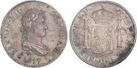 SPANISH MONARCHY: FERDINAND VII
Ferdinand VII
2 Reales. 1817. LIMA. J.P. 7,26 grs. Bonita pátina irisada. AC-817. EBC-.
