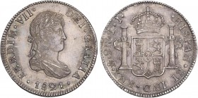 SPANISH MONARCHY: FERDINAND VII
Ferdinand VII
2 Reales. 1821/0. MÉXICO. J.J. 6,78 grs. (Leve rayita de ajuste en el busto). Bonita pátina irisada. B...