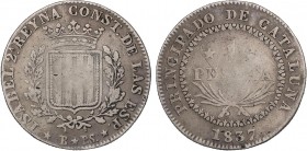 SPANISH MONARCHY: ELISABETH II
Elisabeth II
1 Peseta. 1837. BARCELONA. P.S. 5,60 grs. Canto estriado. Acuñación floja. AC-272. MBC-.
