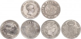 SPANISH MONARCHY: ELISABETH II
Elisabeth II
Lote 3 monedas 4 Reales. 1842, 1859 y 1861. BARCELONA y MADRID. Barcelona: 1842 C.C. y 1861 y Madrid: 18...