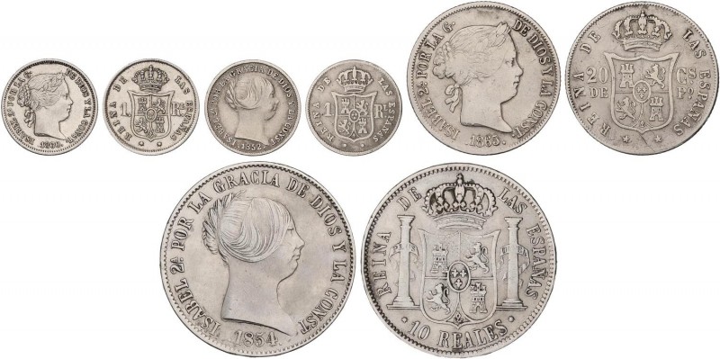 SPANISH MONARCHY: ELISABETH II
Elisabeth II
Lote 4 monedas 1 Real (2), 10 Real...