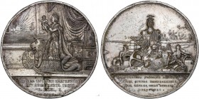 SPANISH MONARCHY: ELISABETH II
Elisabeth II
Medalla Nacimiento Príncipe Alfonso. 1857. BARCELONA. Anv.: Isabel II con el príncipe, trono y león con ...