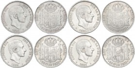 PESETA SYSTEM: ALFONSO XII
Lote 4 monedas 50 Centavos de Peso. 1881, 1882, 1883 y 1885. MANILA. A EXAMINAR. MBC- a MBC+.