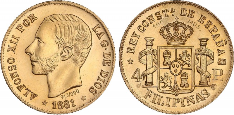 PESETA SYSTEM: ALFONSO XII
Medalla Reproducción 4 Pesos. 1881. MANILA. 6,49 grs...