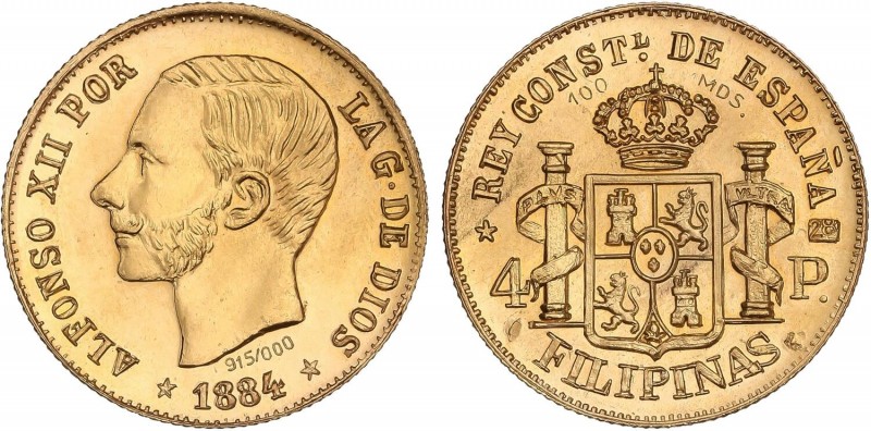 PESETA SYSTEM: ALFONSO XII
Medalla Reproducción 4 Pesos. 1884. MANILA. 6,42 grs...