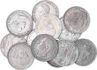 PESETA SYSTEM: LOTS
Lote 13 monedas 50 Céntimos. 1869 a 1926. GOBIERNO PROVISIONAL, ALFONSO XII y ALFONSO XIII. Incluye: 1869, 1870, 1880, 1881 (BC),...