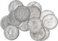 PESETA SYSTEM: LOTS
Lote 14 monedas 50 Céntimos. 1869 a 1926. GOBIERNO PROVISIONAL, ALFONSO XII y ALFONSO XIII. 1869, 1870, 1880, 1881, 1885, 1889, 1...