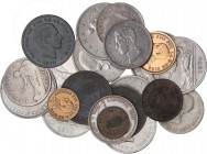 PESETA SYSTEM: LOTS
Lote 42 monedas 1 Céntimo a 2 Pesetas. 1869 a 1912. GOBIERNO PROVISIONAL, ALFONSO XII y ALFONSO XIII. Incluye 1 Peseta 1881 (BC)....