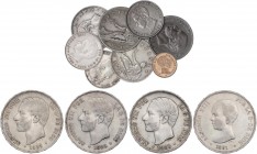 PESETA SYSTEM: LOTS
Lote 13 monedas 1 Céntimo a 5 Pesetas. GOBIERNO PROVISIONAL, ALFONSO XII y ALFONSO XIII. Incluye: 1 Céntimo 1906 (SC), 1 Peseta 1...