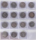 PESETA SYSTEM: LOTS
Lote 31 monedas 5 Pesetas. 1870 a 1899. GOBIERNO PROVISIONAL, AMADEO I, ALFONSO XII y ALFONSO XIII. Colección casi completa de Du...