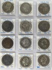PESETA SYSTEM: COUNTERFEIT COINS
Lote 23 monedas 5 Pesetas. 1870 a 1885. GOBIERNO PROVISIONAL, AMADEO I y ALFONSO XII. AR, Br, Calamina. 1870, 1871 (...