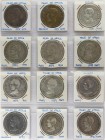 PESETA SYSTEM: COUNTERFEIT COINS
Lote 24 monedas 5 Pesetas. 1885 a 1890. ALFONSO XII y ALFONSO XIII. AR, Br, Calamina. 1885 (12), 1888 (3), 1889 (6),...