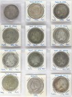 PESETA SYSTEM: COUNTERFEIT COINS
Lote 24 monedas 5 Pesetas. 1890 a 1894. ALFONSO XIII. AR. 1890 (5), 1892 tipo pelón (4), 1892 tipo bucles (3), 1893 ...