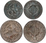 PESETA SYSTEM: CATALONIAN UNION
Lote 2 monedas 5 y 10 Cèntims. 1900. BARCELONA. Acuñación plana con orla lineal. MBC+ y EBC.
