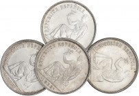 PESETA SYSTEM: II REPUBLIC
Lote 4 monedas 1 Peseta. 1933 (*3-4). AR. A EXAMINAR. EBC+ a SC.