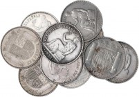 PESETA SYSTEM: II REPUBLIC
Lote 10 monedas 1 Peseta. 1933 (*3-4). AR. A EXAMINAR. EBC a EBC+.
