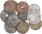 PESETA SYSTEM: II REPUBLIC
Lote 14 monedas 25 (8), 50 Céntimos (2) y 1 Peseta (4). 1925 a 1938. AE, AR, CuNi, Latón. 2 monedas de cada tipo: 25 Cénti...